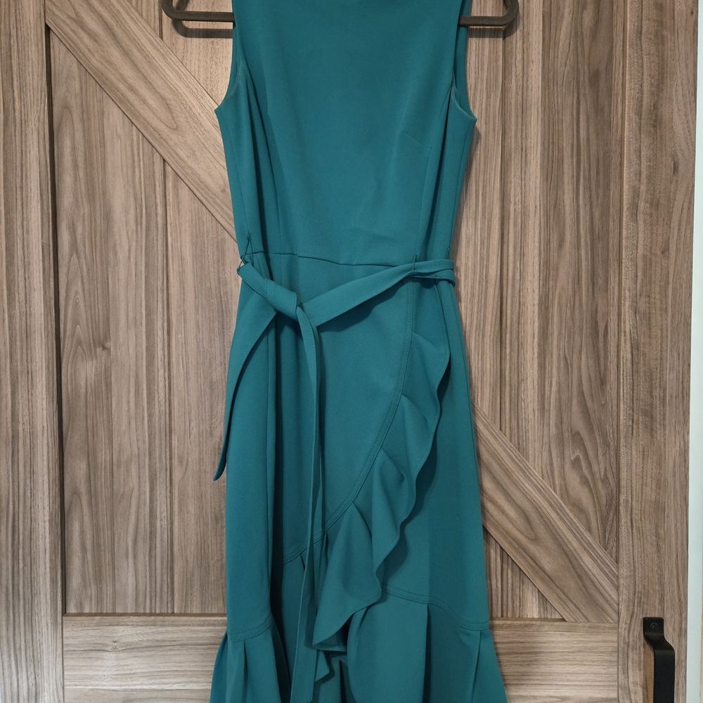 Calvin Klein Teal Asymmetrical Dress